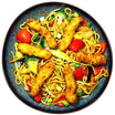 23 Gebratene Nudeln mit Crispy Chicken